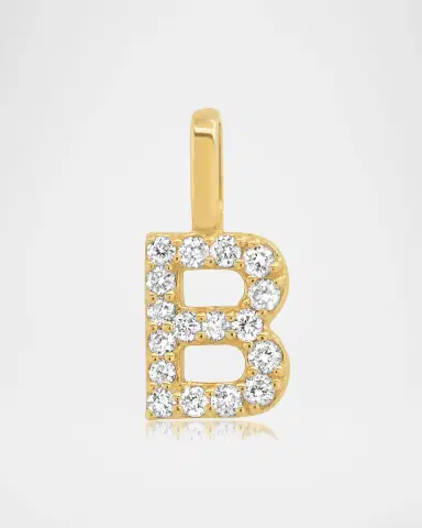 Tai Fine 14K Pave Diamond Initial Charm | Thumbnail 2 Tai Fine 14K Pave Diamond Initial Charm | Thumbnail 2