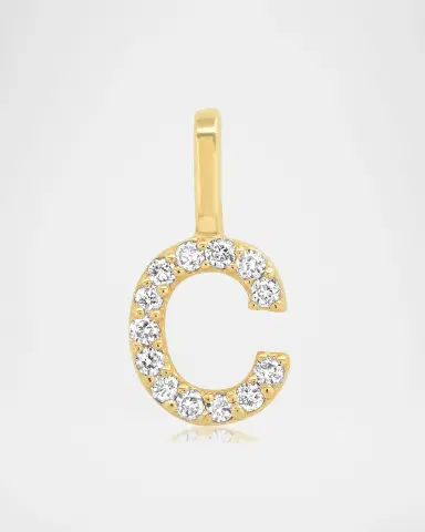 Tai Fine 14K Pave Diamond Initial Charm | Thumbnail 3 Tai Fine 14K Pave Diamond Initial Charm | Thumbnail 3