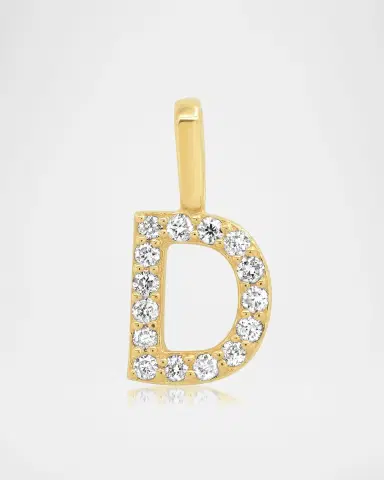 Tai Fine 14K Pave Diamond Initial Charm | Thumbnail 4 Tai Fine 14K Pave Diamond Initial Charm | Thumbnail 4