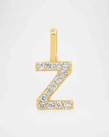 Tai Fine 14K Pave Diamond Initial Charm | Thumbnail 5 Tai Fine 14K Pave Diamond Initial Charm | Thumbnail 5