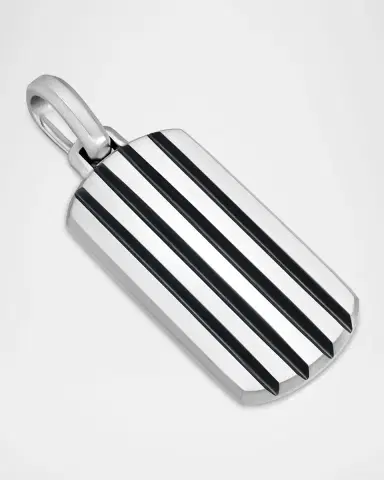 David Yurman Men 's Beveled Tag Pendant in Titanium, 35mm | Thumbnail 3 David Yurman Men 's Beveled Tag Pendant in Titanium, 35mm | Thumbnail 3