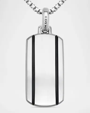 David Yurman Men 's Beveled Tag Pendant in Titanium, 35mm | Thumbnail 5 David Yurman Men 's Beveled Tag Pendant in Titanium, 35mm | Thumbnail 5