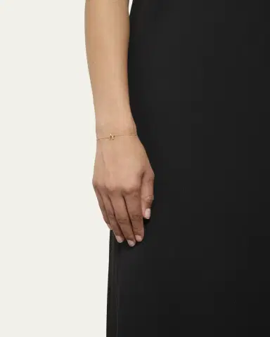 Jennifer Meyer 18k Gold Mini Wishbone Chain Bracelet on a 14k Chain | Thumbnail 2