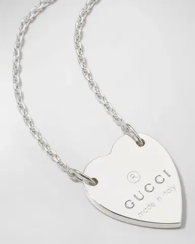 Gucci Engraved Heart Trademark Necklace | Thumbnail 3