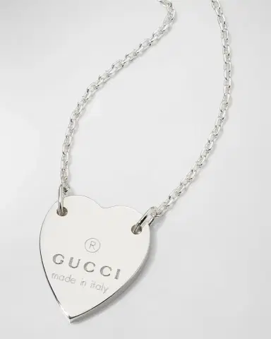 Gucci Engraved Heart Trademark Necklace | Thumbnail 5