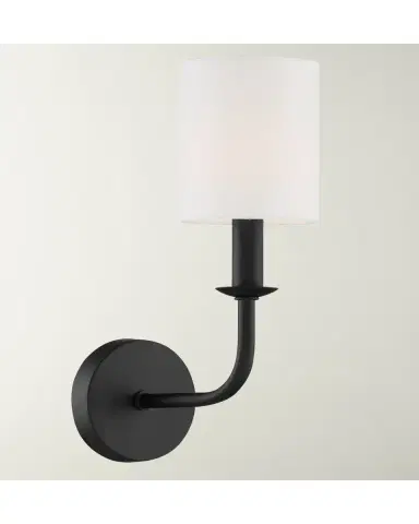 Crystorama Bailey 1-Light Matte Black Wall Mount | Thumbnail 2