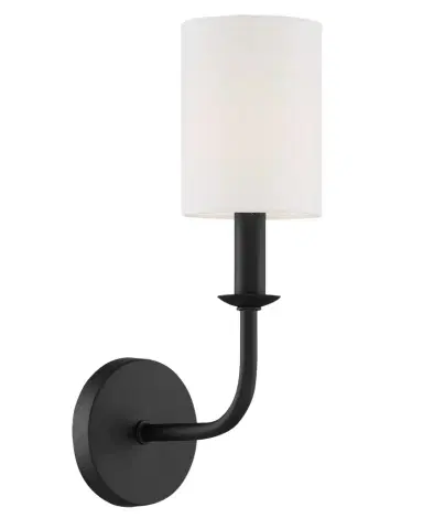 Crystorama Bailey 1-Light Matte Black Wall Mount | Thumbnail 1