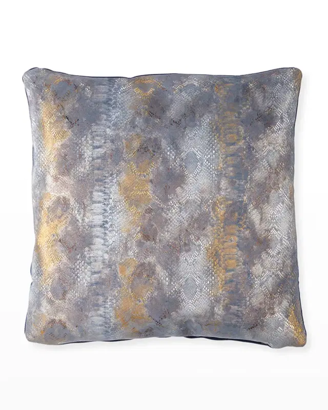Oil Printed Suede Pillow, 19"Sq.