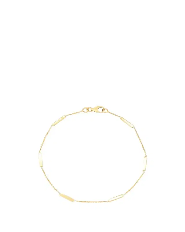 Jennifer Meyer 18K Bar By-the-Inch Bracelet on 14k Chain