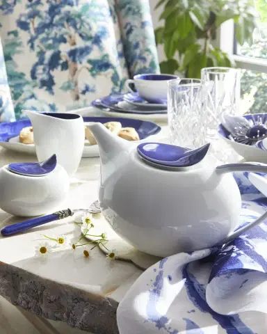 Neiman Marcus Brushstroke Cobalt Teapot | Thumbnail 2