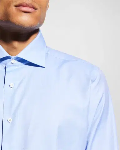 Canali Men 's Wrinkle-Resistant Solid Dress Shirt | Thumbnail 4