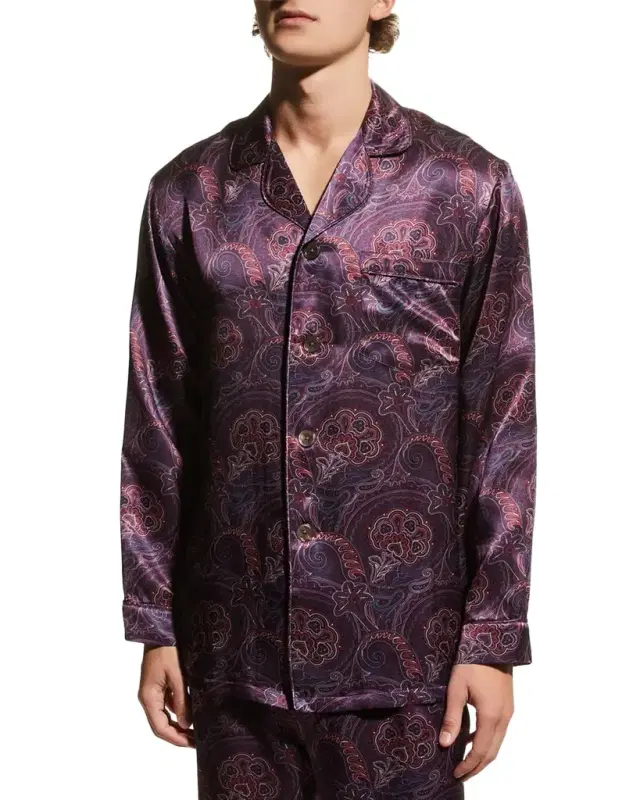 Men 's Silk Paisley Pajama Set