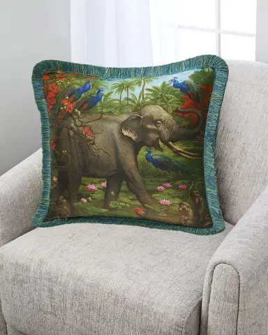 Yana Movchan Jungle of Happiness Silk Pillow | Thumbnail 1