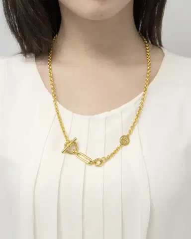 Ben-Amun Gold Small Link Chain Necklace | Thumbnail 2