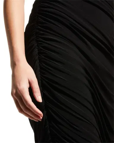 Norma Kamali Diana One-Shoulder Shirred Midi Dress | Thumbnail 5
