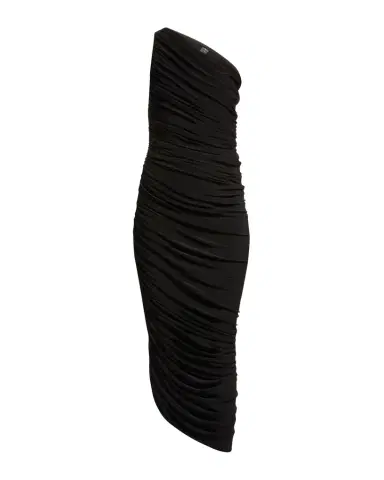 Norma Kamali Diana One-Shoulder Shirred Midi Dress | Thumbnail 1