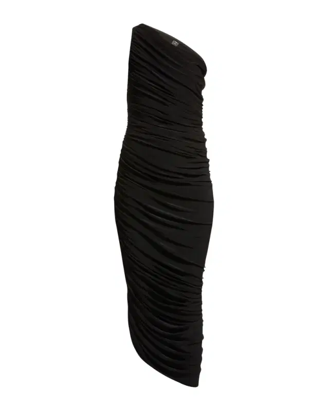 Diana One-Shoulder Shirred Midi Dress