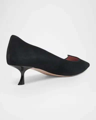 Roger Vivier I Love Vivier Suede Kitten-Heel Pumps | Thumbnail 4 Roger Vivier I Love Vivier Suede Kitten-Heel Pumps | Thumbnail 4