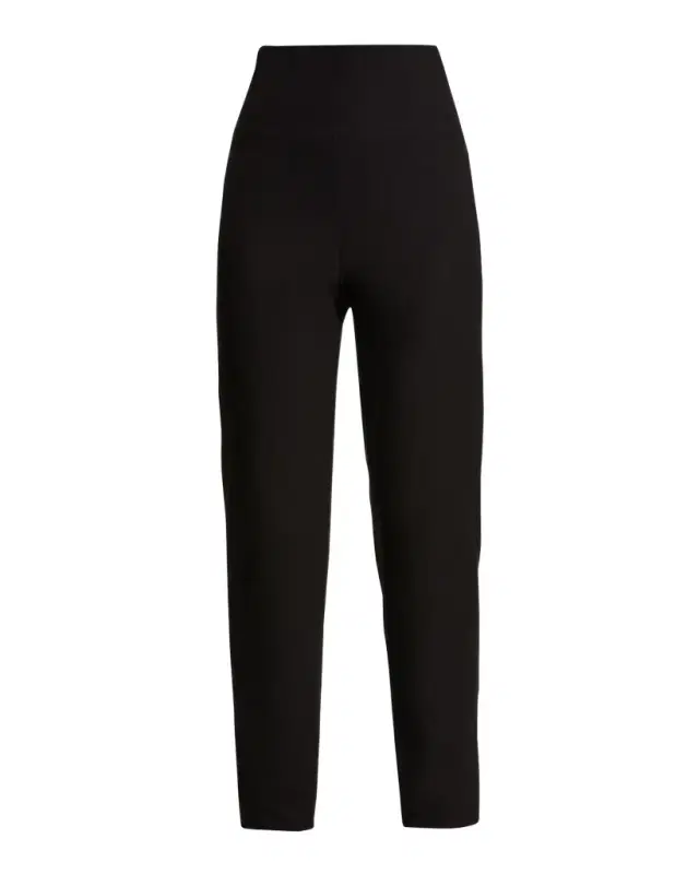 High-Waist Stretch Crepe Slim Ankle Pants
