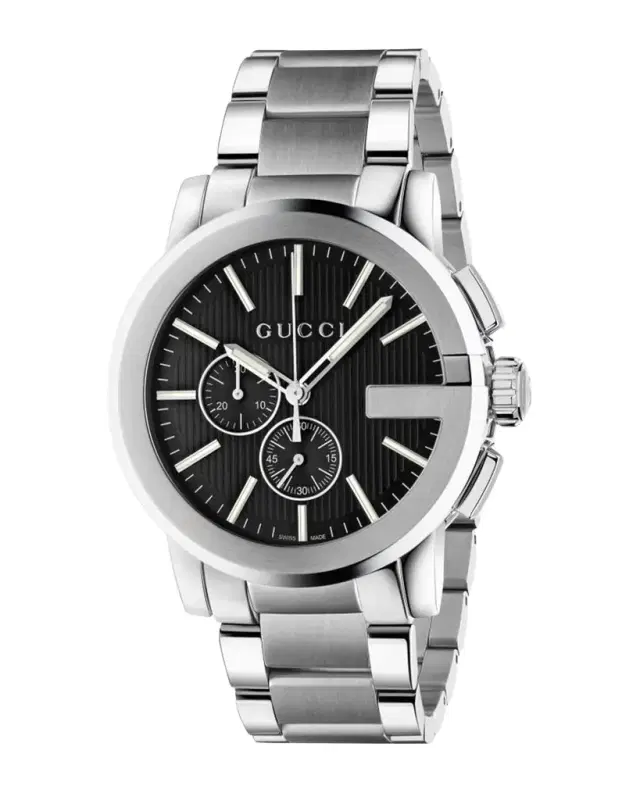 Gucci 44mm G-Chrono Stainless Steel Bracelet Watch