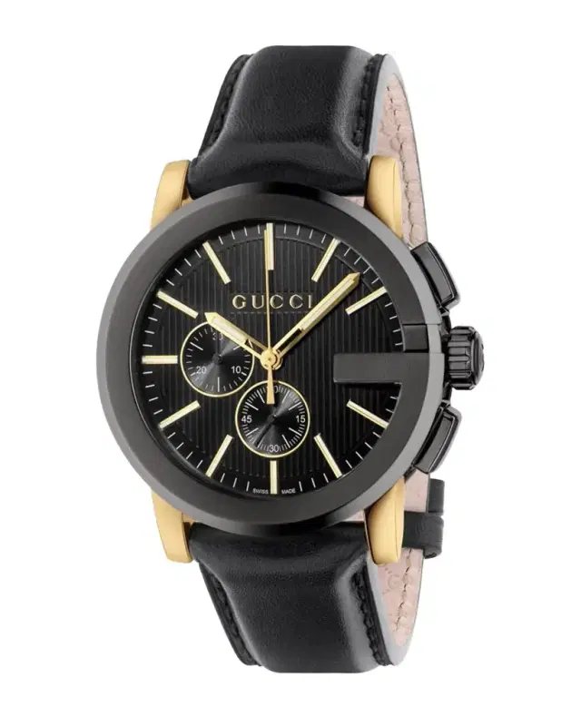 Gucci 44mm G-Chrono Leather Watch