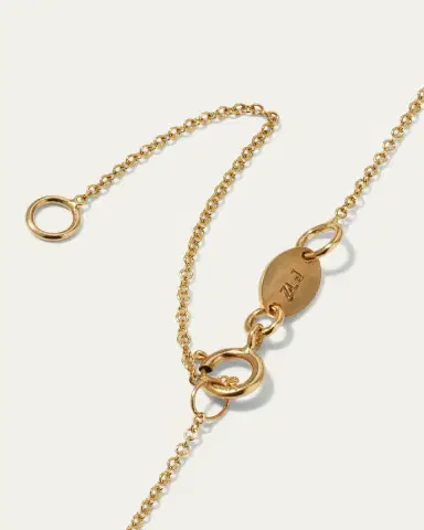 Zoe Lev Jewelry 14K Gold Asymmetrical Initial and Bezel Diamond Necklace, 16-18" | Thumbnail 4