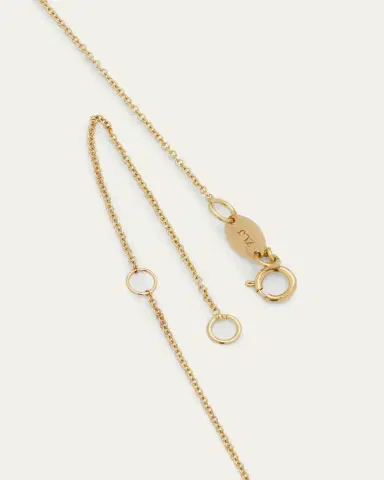 Zoe Lev Jewelry 14K Gold Asymmetrical Initial and Bezel Diamond Necklace, 16-18"L | Thumbnail 4