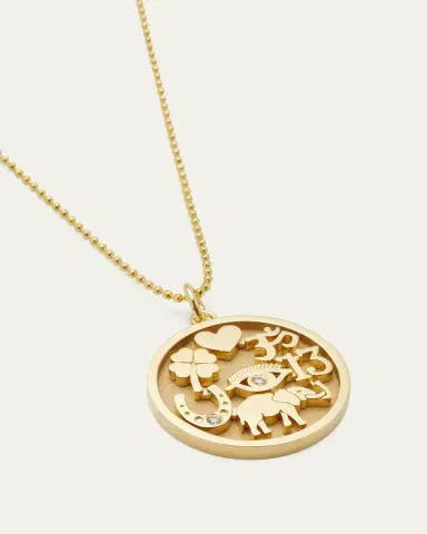 Jennifer Meyer 18k Good Luck Pendant Necklace with Diamonds | Thumbnail 3 Jennifer Meyer 18k Good Luck Pendant Necklace with Diamonds | Thumbnail 3