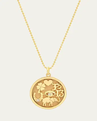 Jennifer Meyer 18k Good Luck Pendant Necklace with Diamonds | Thumbnail 6 Jennifer Meyer 18k Good Luck Pendant Necklace with Diamonds | Thumbnail 6