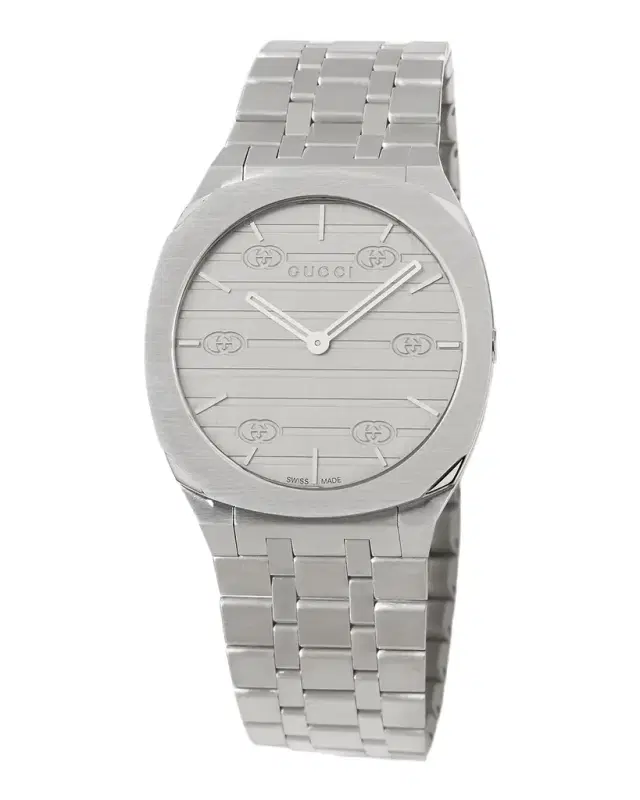 Gucci 25H 34mm Stainless Steel Bracelet Watch