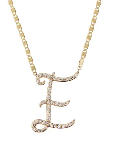 LANA 14K Gold Malibu Diamond Initial Necklace | Thumbnail 1