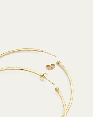 Jennifer Meyer Medium Hammered Bangle Hoop Earrings | Thumbnail 4