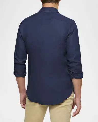 Orlebar Brown Men's Giles Smart Linen Sport Shirt | Thumbnail 3