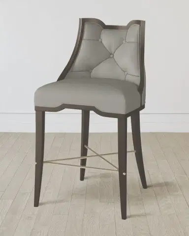 William D Scott for Global Views Logan Leather Counter Stool, 26" | Thumbnail 1