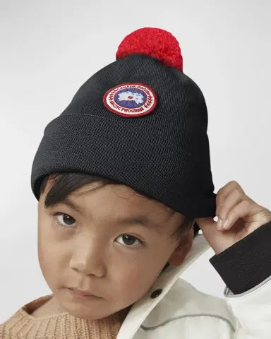 Canada Goose Kid's Logo Patch Pompom Hat | Thumbnail 1