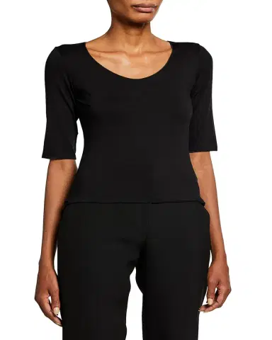 Emporio Armani Half-Sleeve Jersey Top | Thumbnail 3