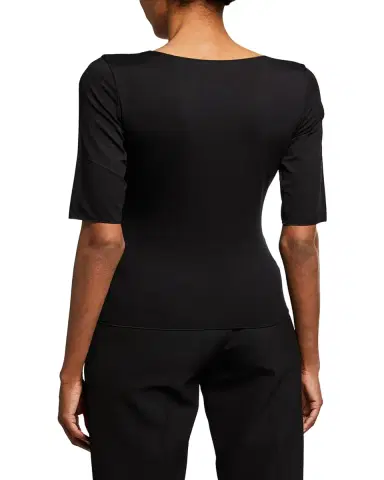 Emporio Armani Half-Sleeve Jersey Top | Thumbnail 4