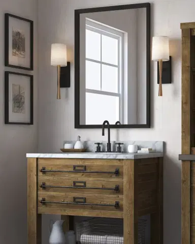 Crystorama Trenton 1-Light Aged Brass and Black Wall Sconce | Thumbnail 2