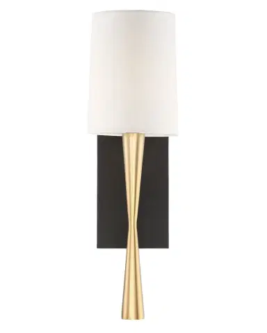 Crystorama Trenton 1-Light Aged Brass and Black Wall Sconce | Thumbnail 1