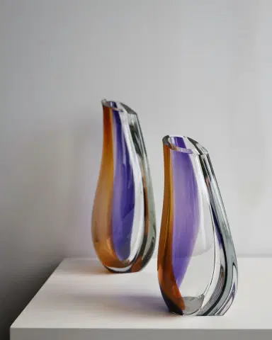 Kosta Boda Orchid Low Vase, 12" | Thumbnail 1 Kosta Boda Orchid Low Vase, 12" | Thumbnail 1