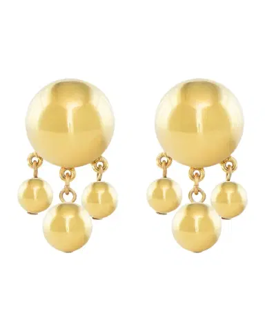 Ben-Amun Gold Ball with Dangle Clip-On Earrings | Thumbnail 1