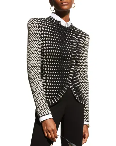 Emporio Armani Knit Jacket w/ Asymmetrical Overlap | Thumbnail 4 Emporio Armani Knit Jacket w/ Asymmetrical Overlap | Thumbnail 4