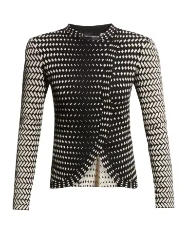 Emporio Armani Knit Jacket w/ Asymmetrical Overlap | Thumbnail 1 Emporio Armani Knit Jacket w/ Asymmetrical Overlap | Thumbnail 1