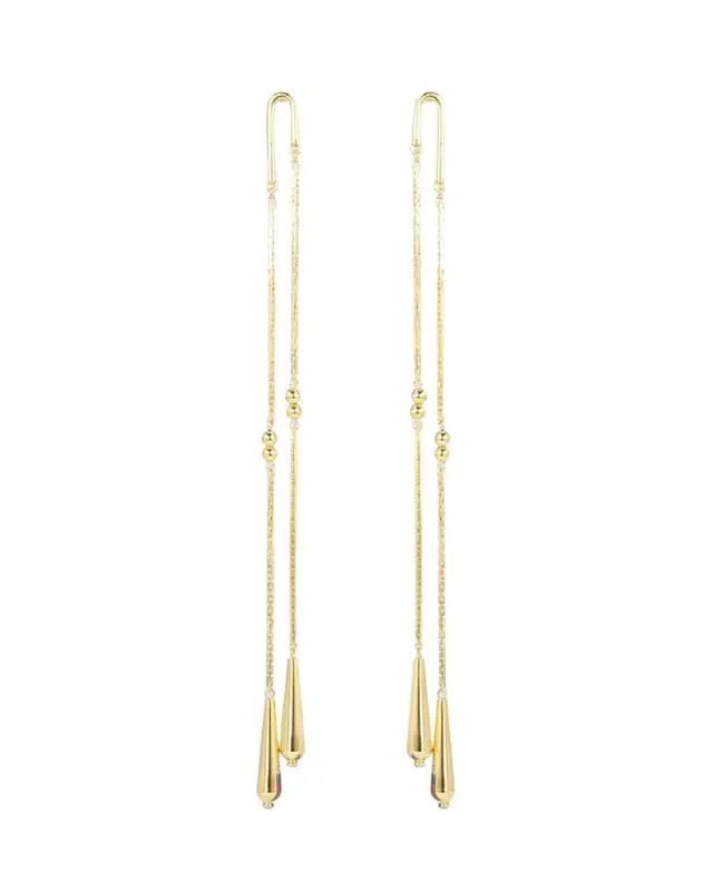 Gold Ball Drop Post Earrings