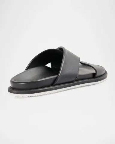Paul Stuart Men's Punta Crisscross Leather Slide Sandals | Thumbnail 3 Paul Stuart Men's Punta Crisscross Leather Slide Sandals | Thumbnail 3