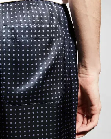 Majestic International Men's Dotted Silk Lounge Pants | Thumbnail 5