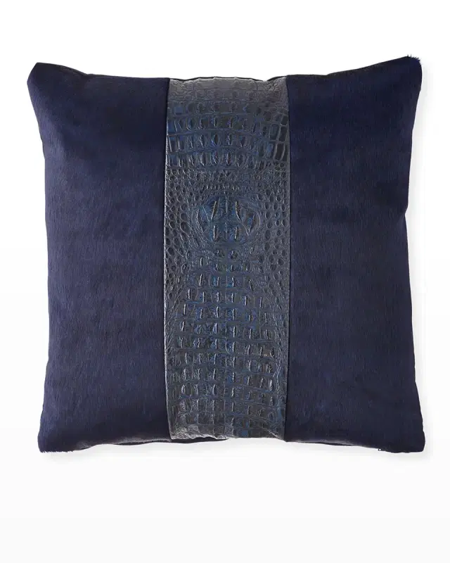 Colorblock Croc Pillow, 19"Sq.