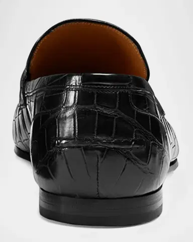 Gucci Men's Jordaan Crocodile Loafers | Thumbnail 2