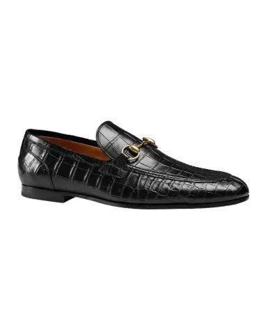 Gucci Men's Jordaan Crocodile Loafers | Thumbnail 1