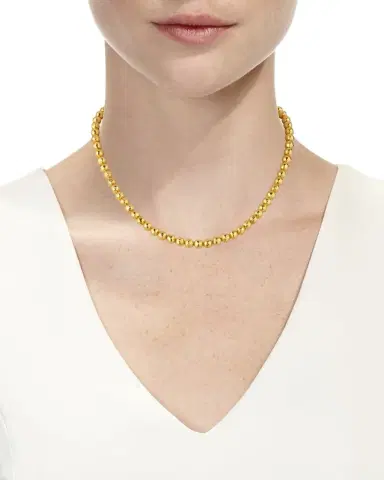 NEST Jewelry Hammered Gold Beaded Necklace | Thumbnail 1